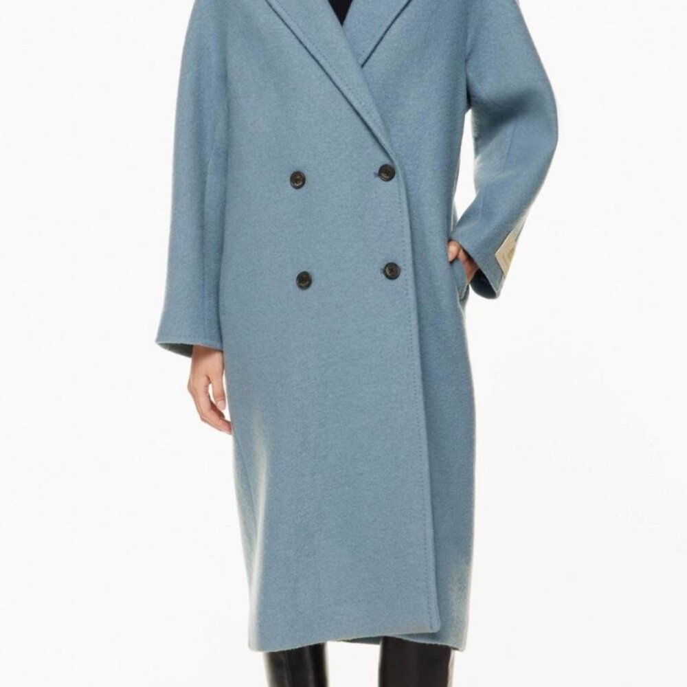 Aritzia Slouch Coat - Slab Blue Wool Coat XS Brand New